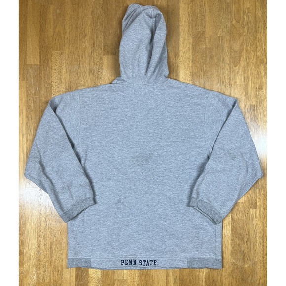 VTG Penn State Sweatshirt Mens M Gray Embroidered Center Swoosh Hoodie Pullover - Picture 2 of 6
